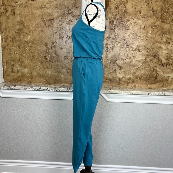 Athleta‎ Girl Hop Skip and a Jumpsuit XL/14 Teal Blue Athleisure Youth Stretch - Picture 4 of 10